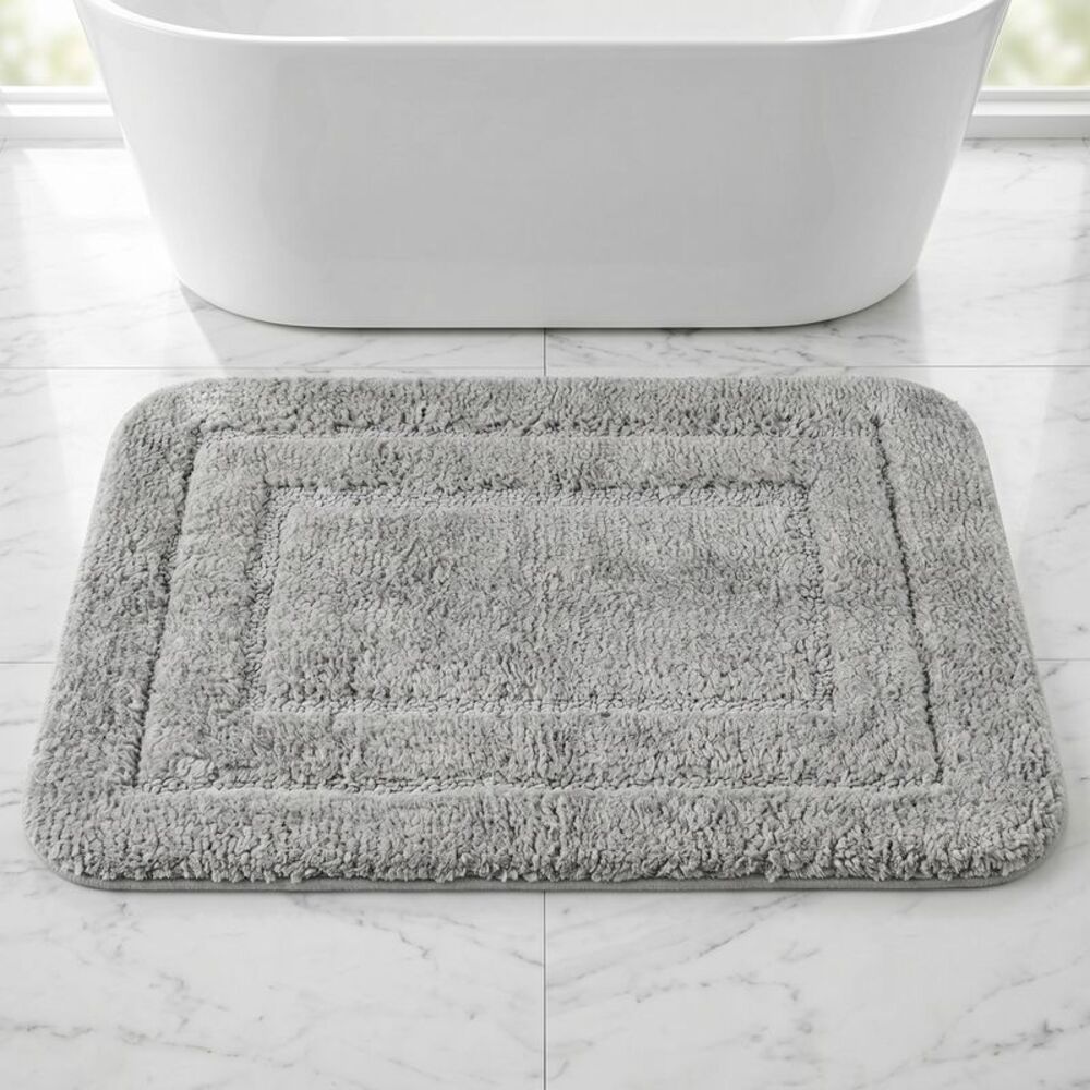 Machine Washable Dry Bath Mat for Bathroom Floor 16" x 24" Dark Gray
